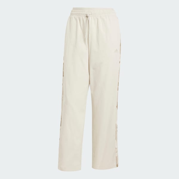 Beige Essentials Camo-Print 3-Stripes Twill Trousers