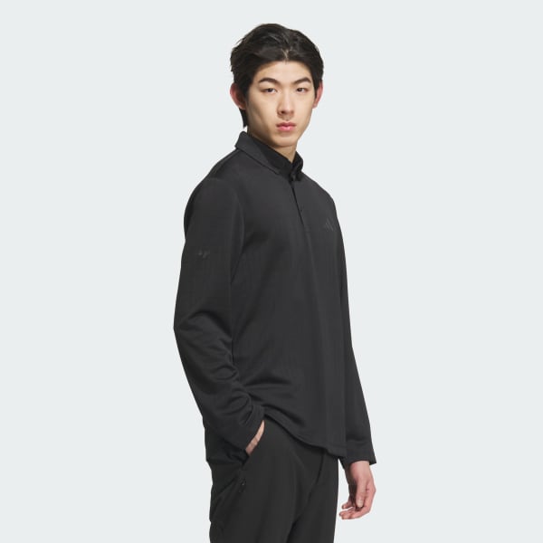 Black Monogrum Long Sleeve Polo Shirts