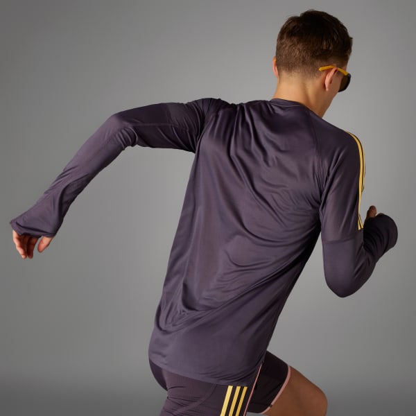 Purple Adizero Promo Running Long Sleeve Tee