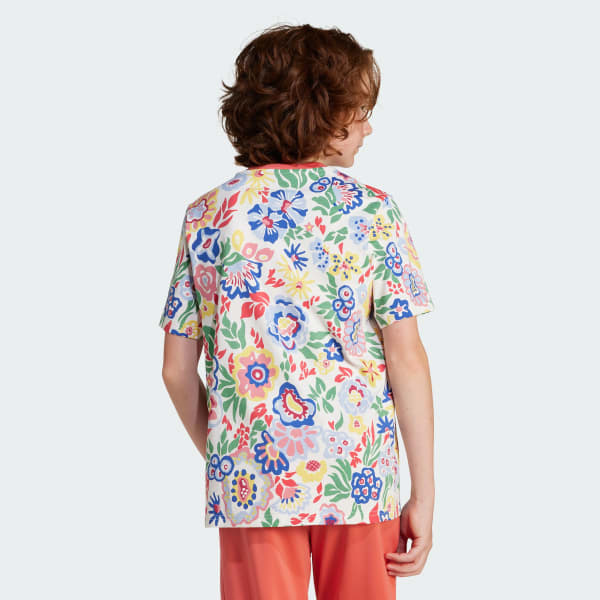 Bialy Koszulka adidas Originals x Liberty London Kids