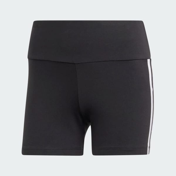 Schwarz Adicolor 3-Streifen kurze Leggings