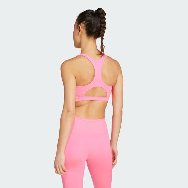 Pink Adizero Essentials Run Medium-Support Bra