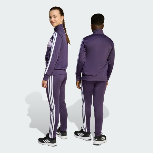 Morado Conjunto Seasonal Essentials Tiberio Tricot 3 Rayas Niños