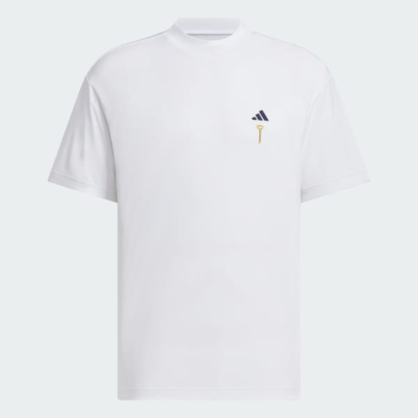 White HEAT.RDY Back Graphic Mock Neck Short Sleeve Tee