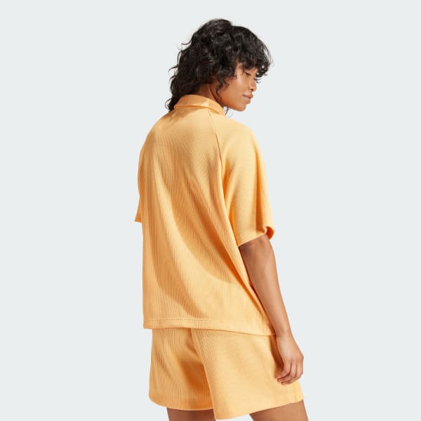 Naranja Camisa Fashion Knitted Holgada