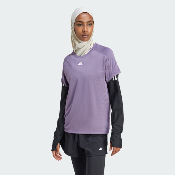 Purple AEROREADY Train Essentials Minimal Branding Crewneck Tee