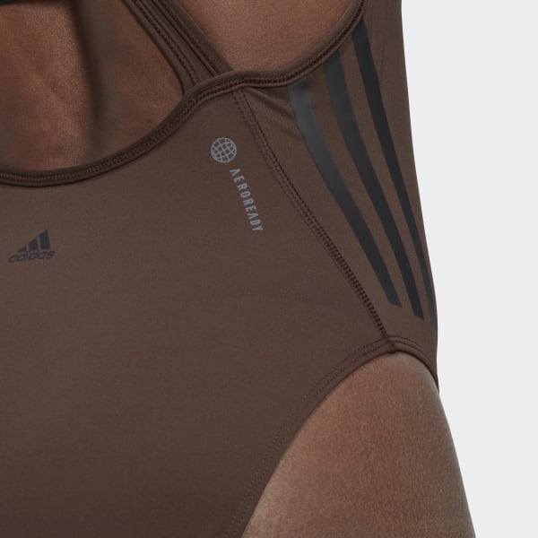 hnedá Body TrainIcons 3-Stripes Leotard