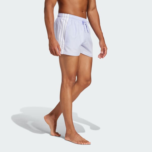 Purple 3-Stripes Swim Shorts 3-Inch