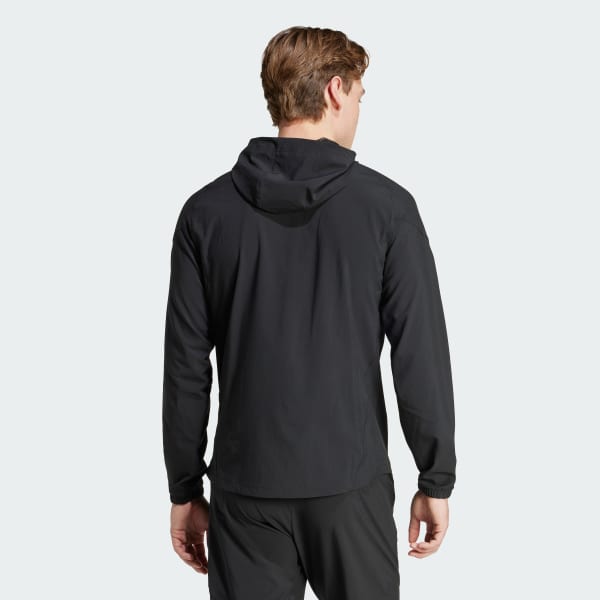 Black Real Madrid Tiro 25 Competition Vis Tech Travel Jacket