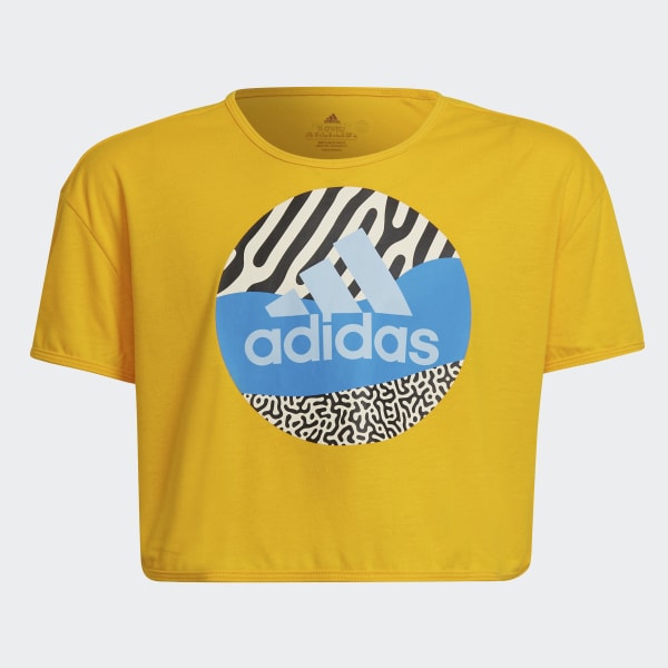 Yellow AEROREADY Power Training Cropped Logo Tee NQ013
