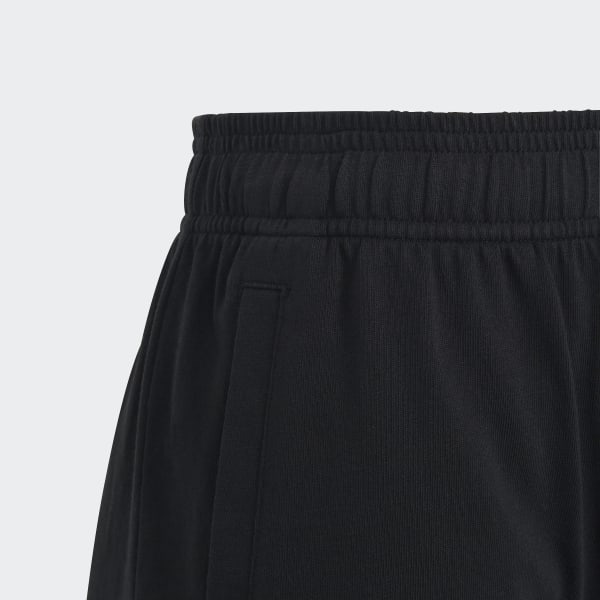 Black Essentials Big Logo Cotton Shorts