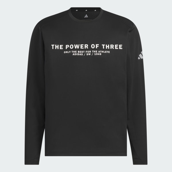 ブラック アディダスアダプテーション レギュラーフィット 長袖Tシャツ