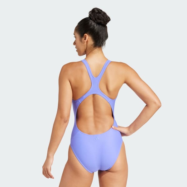 Blue Big Bars X-Back Swimsuit
