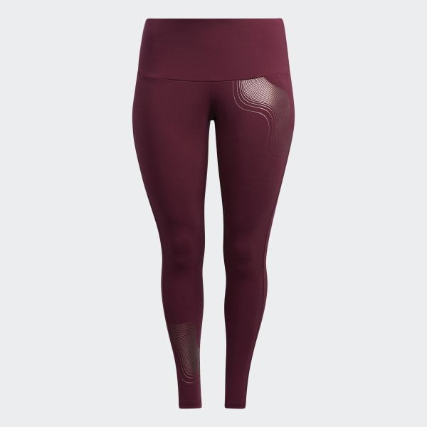 Burgundy Holiday Graphic Tights (Plus Size) KOR05