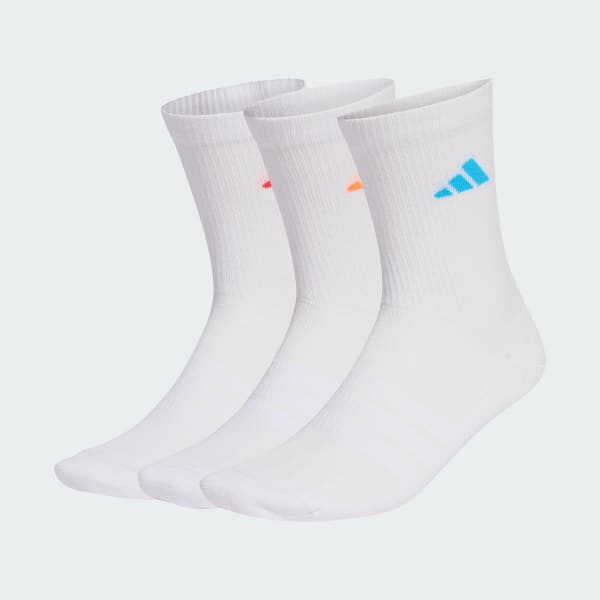 White 쿠션 스포츠웨어 크루 양말 3켤레 팩