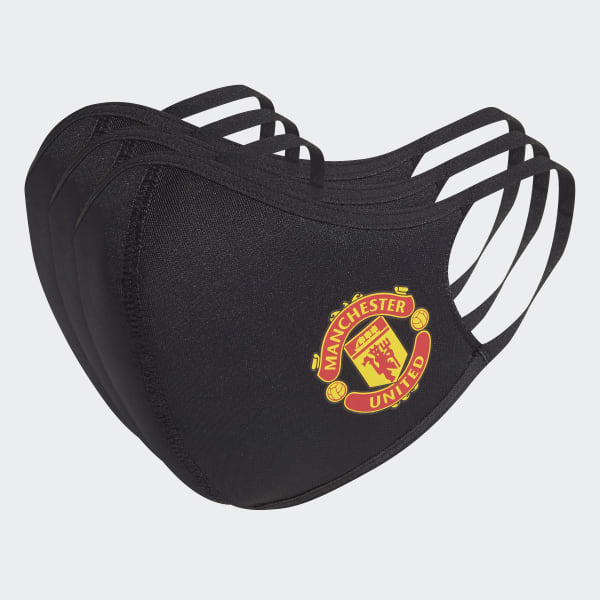 Black Manchester United Face Covers 3-Pack M/L KOH81