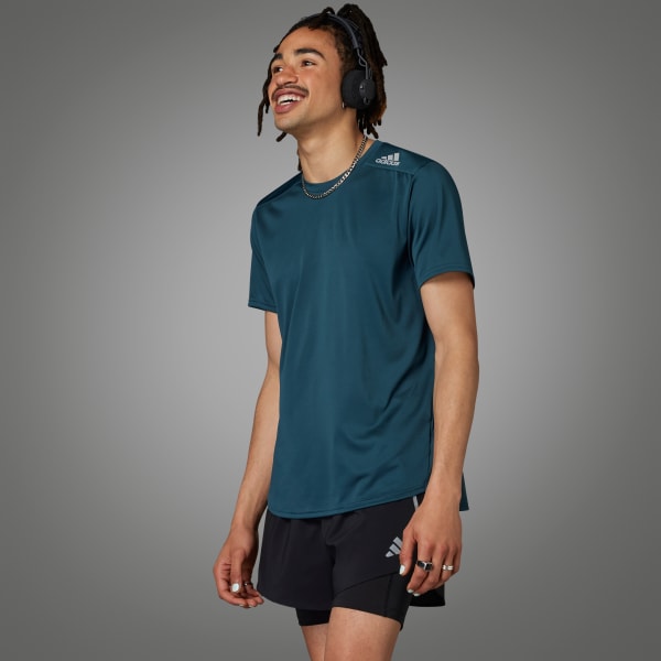 Turquoise T-shirt de running Designed 4