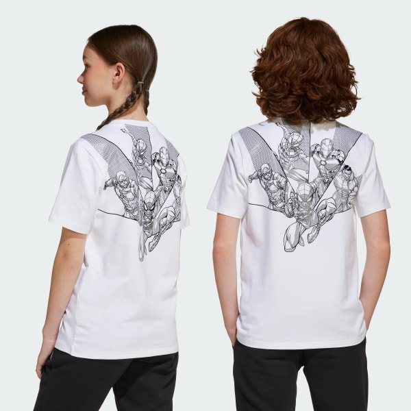 White ADIDAS MARVEL SUPERHEROES GRAPHIC TEE
