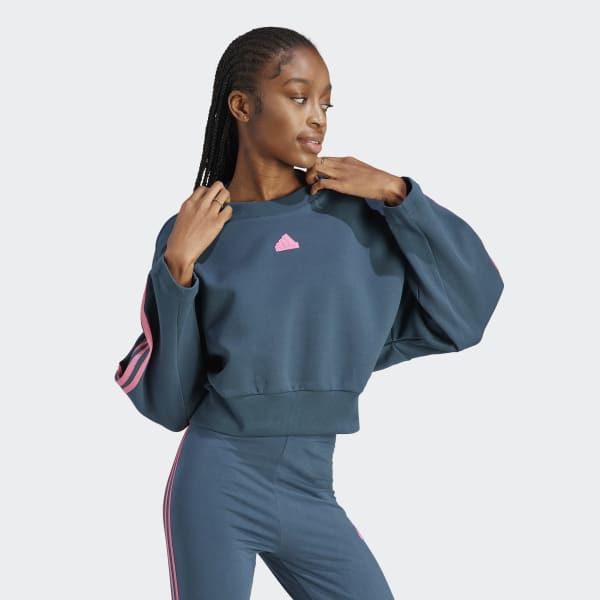 Turquoise Future Icons 3-Stripes Sweatshirt
