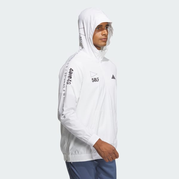 White 히트레디 긴팔 우븐 아노락 재킷 후디