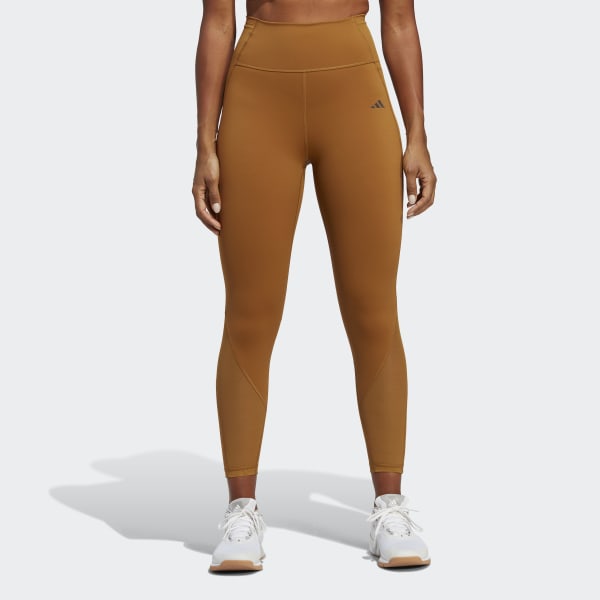 Buy Adidas Essentials High Waist 7/8 Training Leggings In Brown