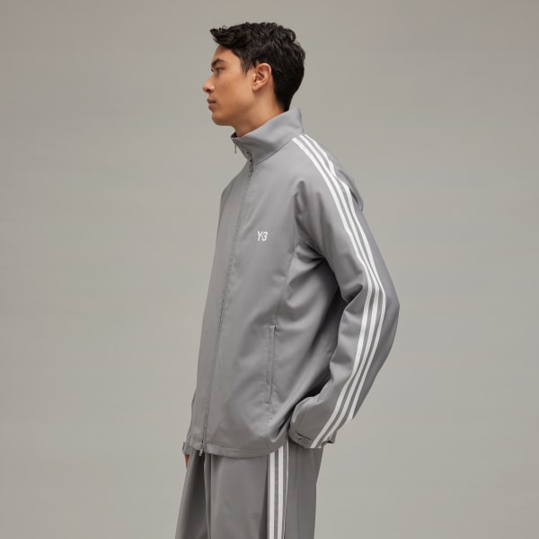 adidas Y 3 Refined Wool 3 Stripes Track Top Grey adidas Ireland