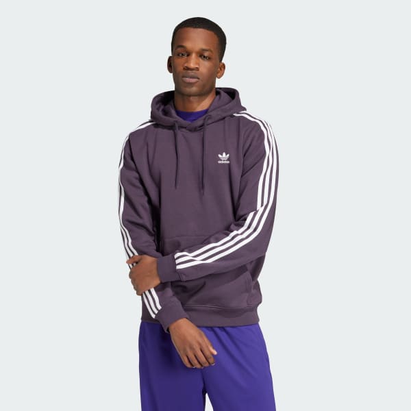 fialová Mikina s kapucňou Adicolor Classics 3-Stripes