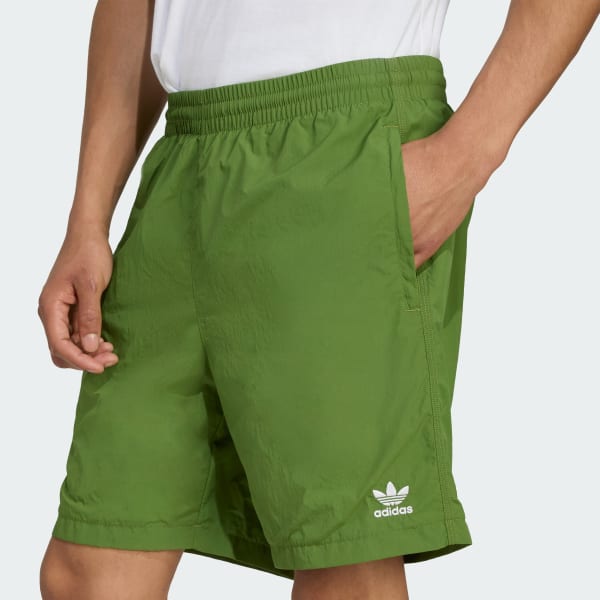 adidas Trefoil Essentials Woven Shorts - Green | Free