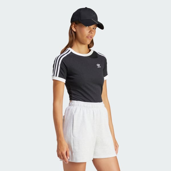 Black 3-Stripes Slim Raglan Tee