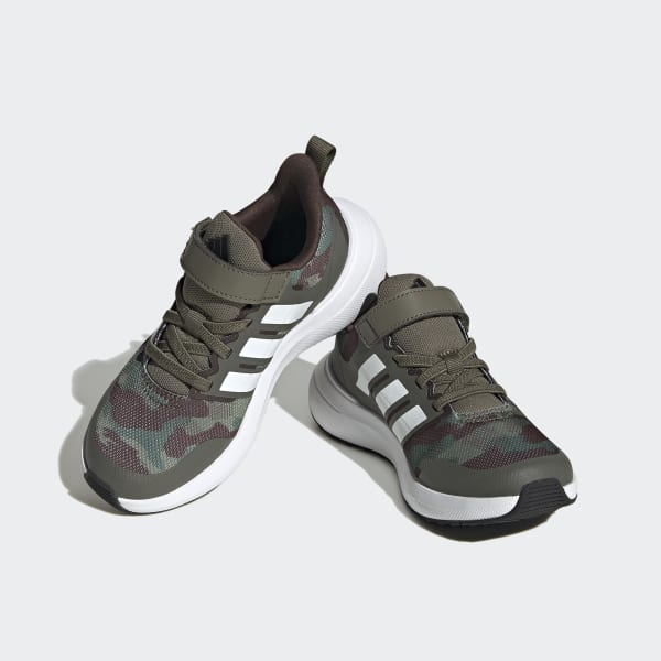 Green FortaRun 2.0 Cloudfoam Elastic Lace Top Strap Shoes