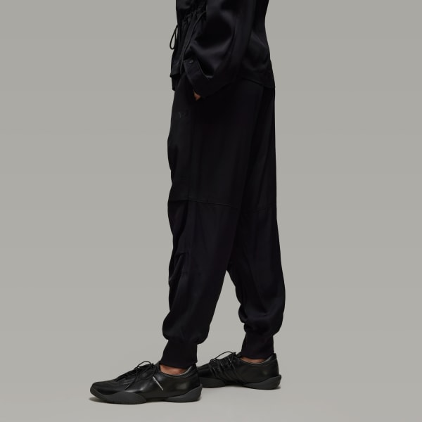 Black Y-3 Rayon Twill Elasticated Cuff Pants