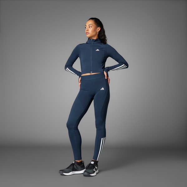 modrá Mikina Hyperglam Full-Zip Ribbed