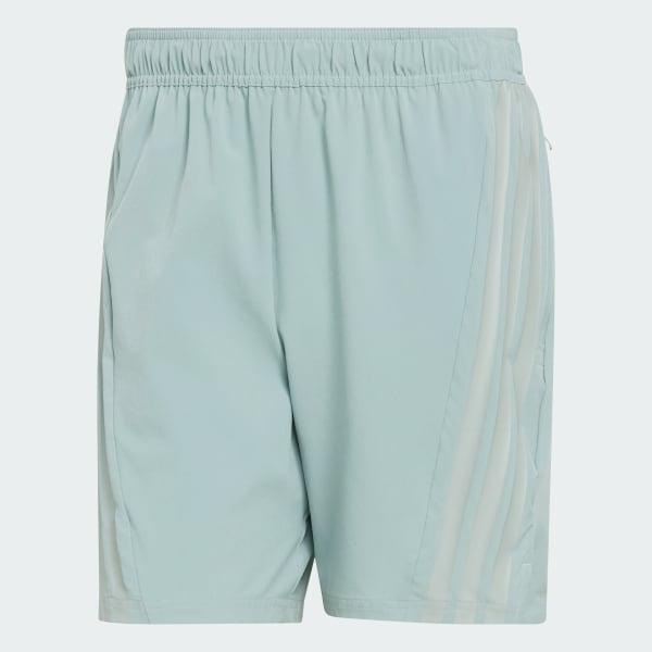 Verde Shorts de 3 rayas diseñados para entrenar