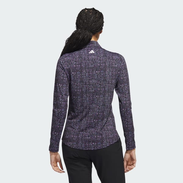 Black Ultimate365 Printed Quarter Zip Mock