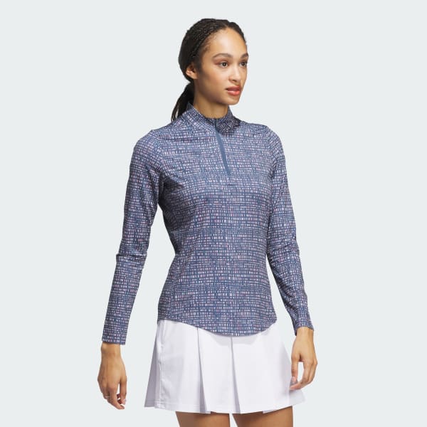 Blue Ultimate365 Printed Quarter Zip Mock