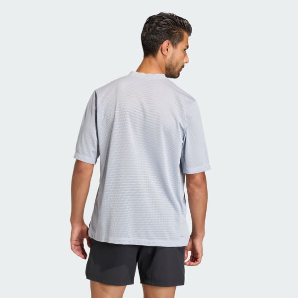 สีเทา เสื้อยืดออกกำลังกายผ้าตาข่าย D4T POWER ESSENTIALS