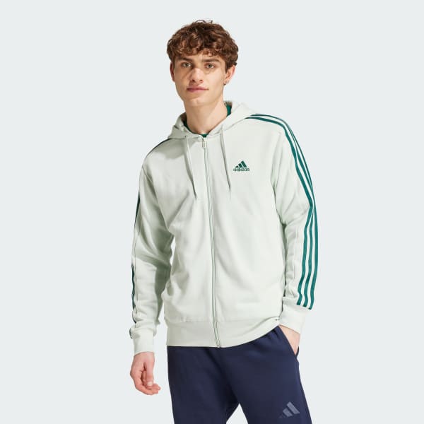 Felpa con cappuccio Essentials French Terry 3 Stripes Full Zip