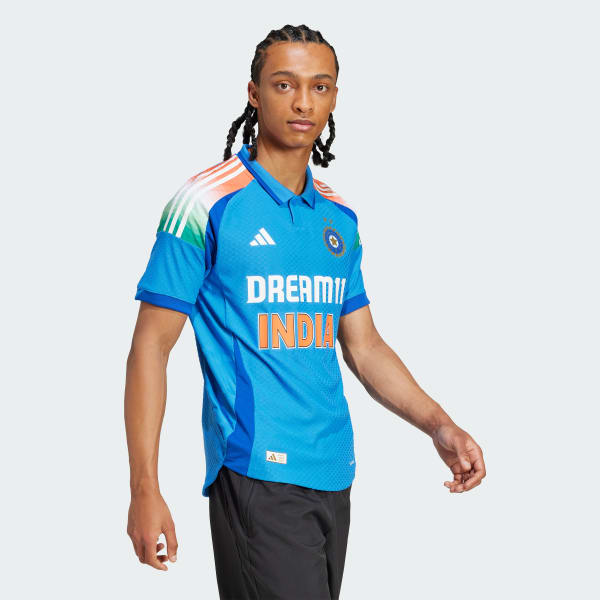 blauw India Cricket One Day International Shirt