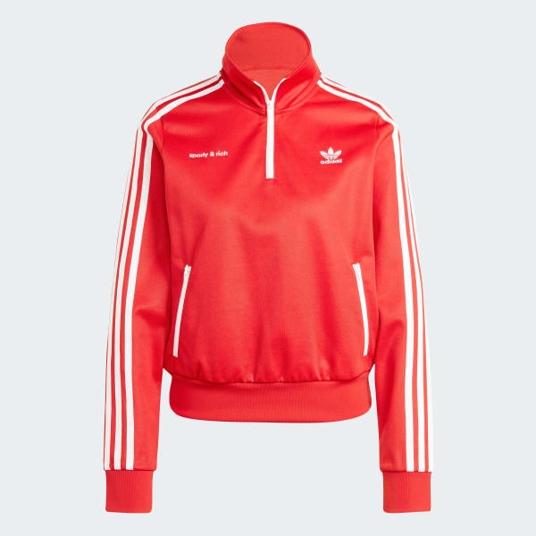 Adidas - london - veste de survêtement avec demi-fermeture éclair - rouge/marine 2025