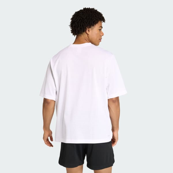 White D4T POWER ESSENTIALS WORKOUT MESH T-SHIRT