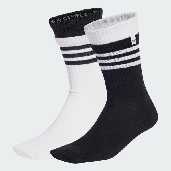 Black Two-Layer Crew Socks 2 Pairs