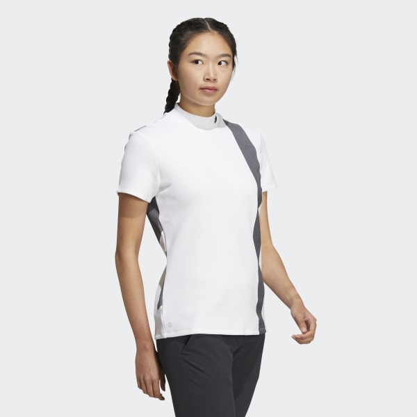 Bianco Maglia AEROREADY 3-Bar Mock Neck