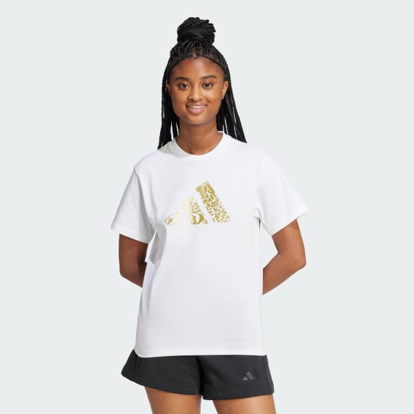 White Tech Metallic Graphic Tee