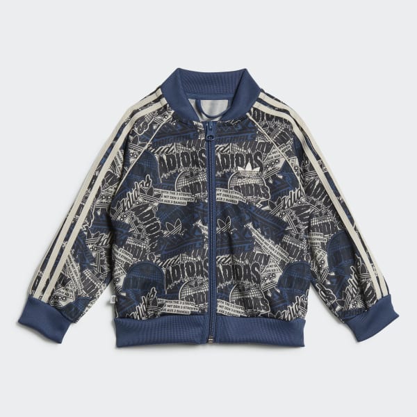 Beige Allover Print Track Suit