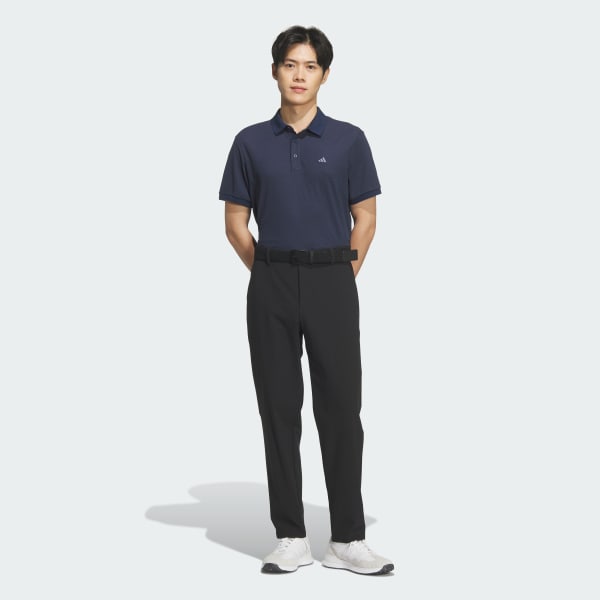 ブルー ソフトピケ半袖ポロシャツ