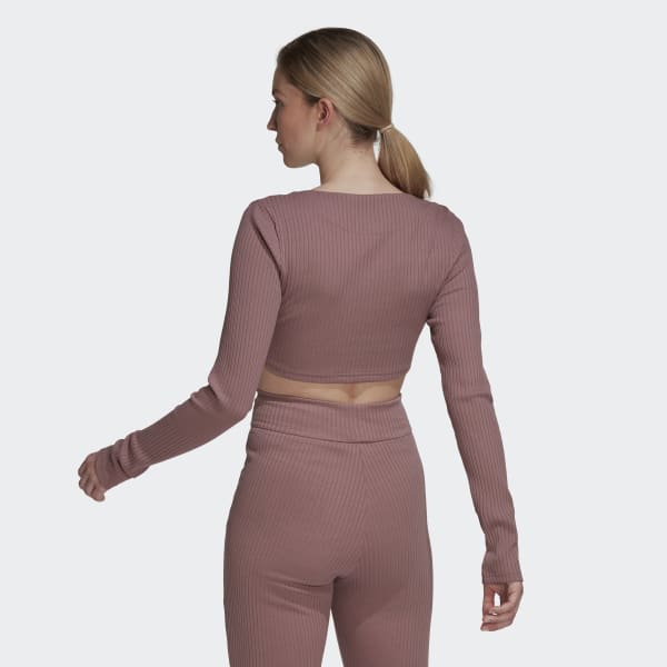 Lila Studio Lounge Ribbed Cropped Longsleeve K8074