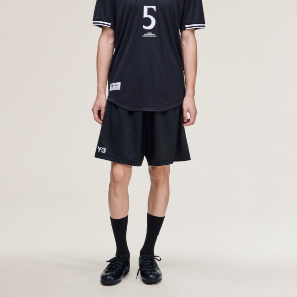 สีดำ กางเกงขาสั้นผ้าตาข่าย Y-3