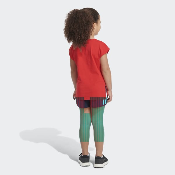 Red Graphic Tee and Shorts Set