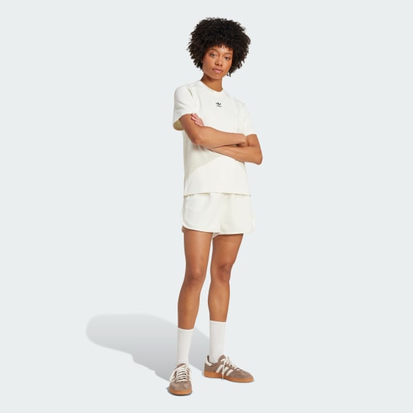 White Essentials Winterized Wide Rib Shorts