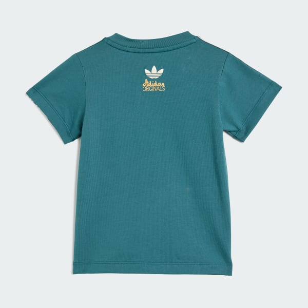 Green adidas Originals Summer Glow Tee and Short Set
